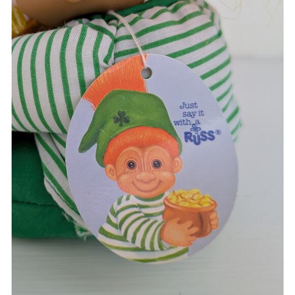 Vintage Russ Leprechaun Troll Doll w/Tag 8" Orange Hair Pot Of Gold St Patricks - Picture 7 of 7